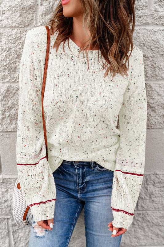 Patterned Sleeve Sweater